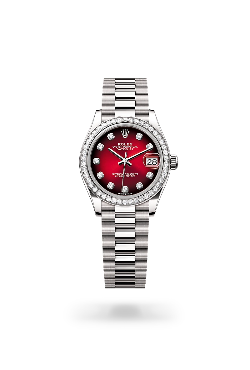 Rolex Datejust 31 in Oyster, 31 mm, white gold and diamonds