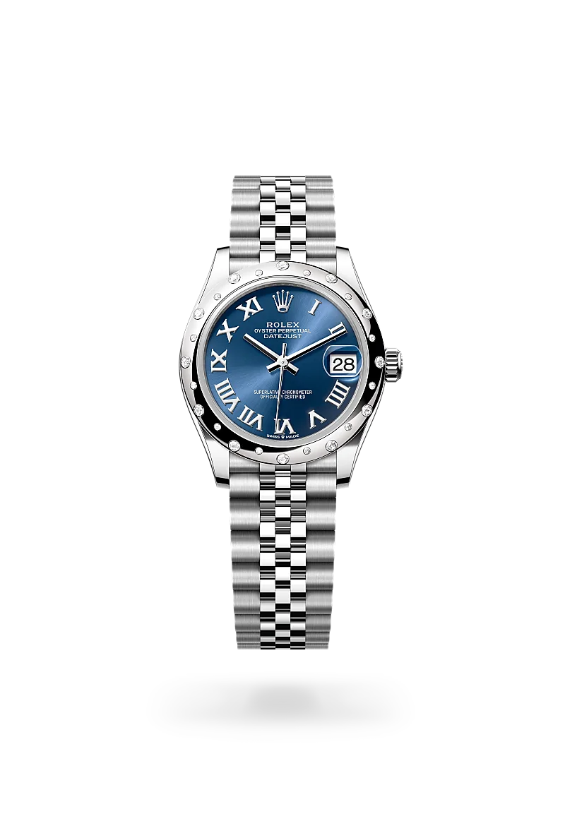 Rolex Datejust 31 in Oyster, 31 mm, Oystersteel, white gold and diamonds
