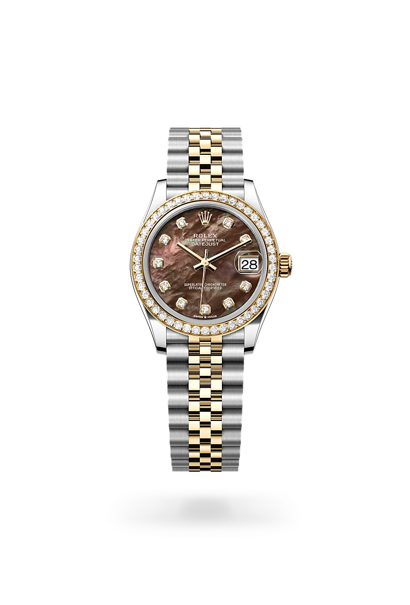 Rolex Datejust 31 in Oyster, 31 mm, Oystersteel, yellow gold and diamonds