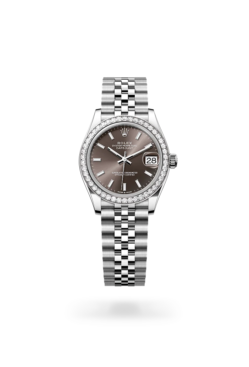 Rolex Datejust 31 in Oyster, 31 mm, Oystersteel, white gold and diamonds