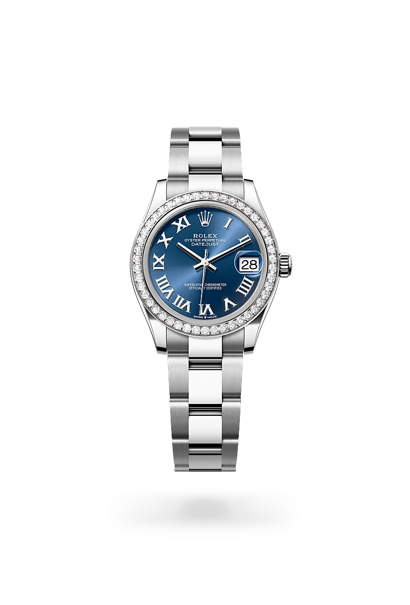 Rolex Datejust 31 in Oyster, 31 mm, Oystersteel, white gold and diamonds