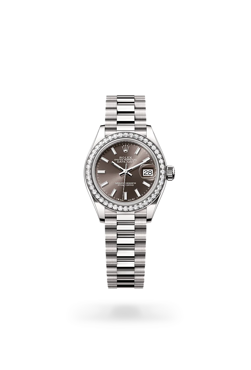 Rolex Lady-Datejust in Oyster, 28 mm, white gold and diamonds