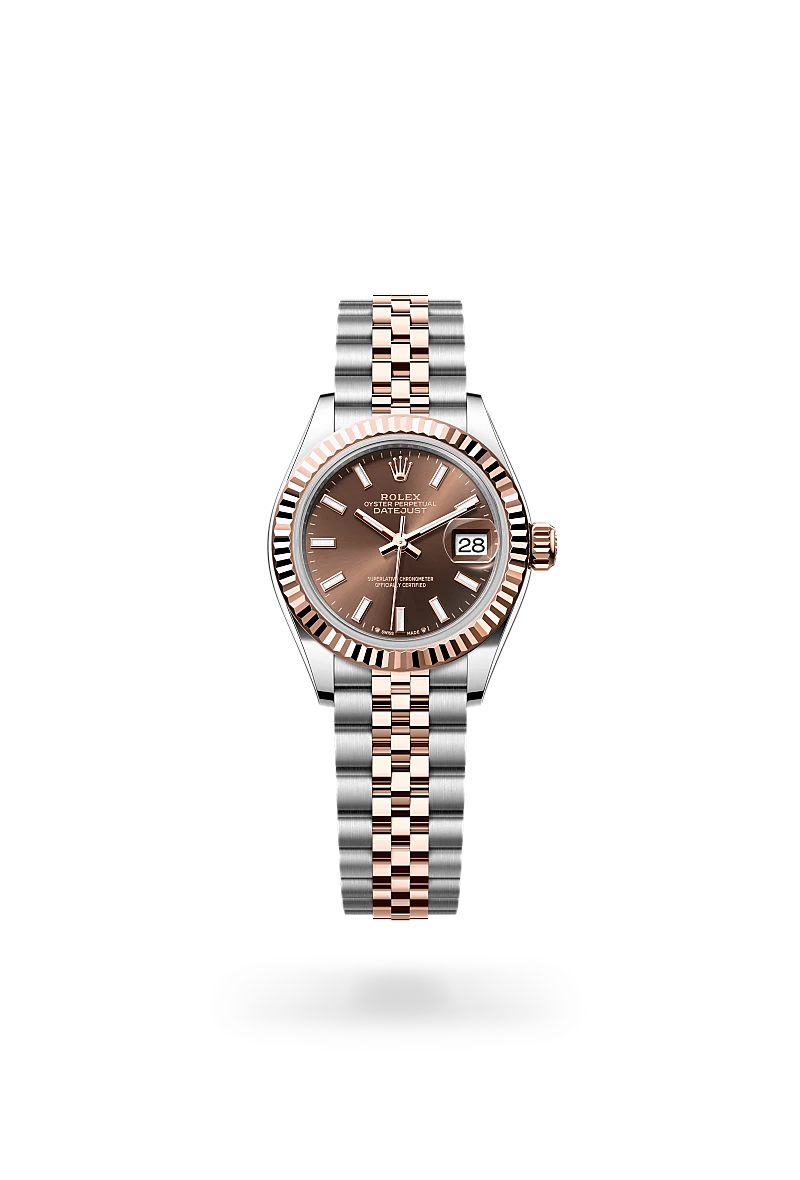 Rolex Lady-Datejust in Oyster, 28 mm, Oystersteel and Everose gold
