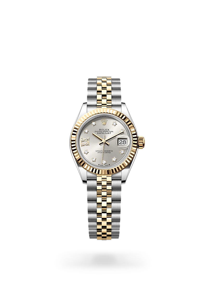 Rolex Lady-Datejust in Oyster, 28 mm, Oystersteel and yellow gold