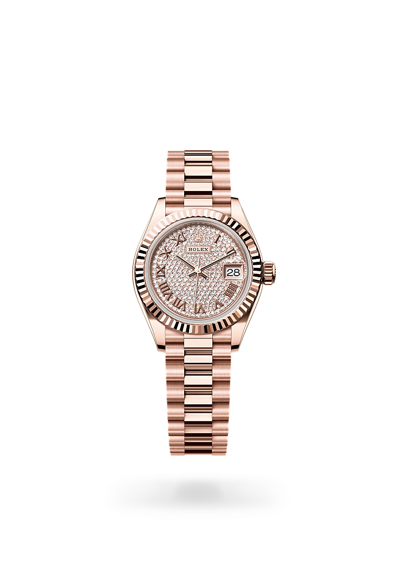 Rolex Lady-Datejust in Oyster, 28 mm, Everose gold