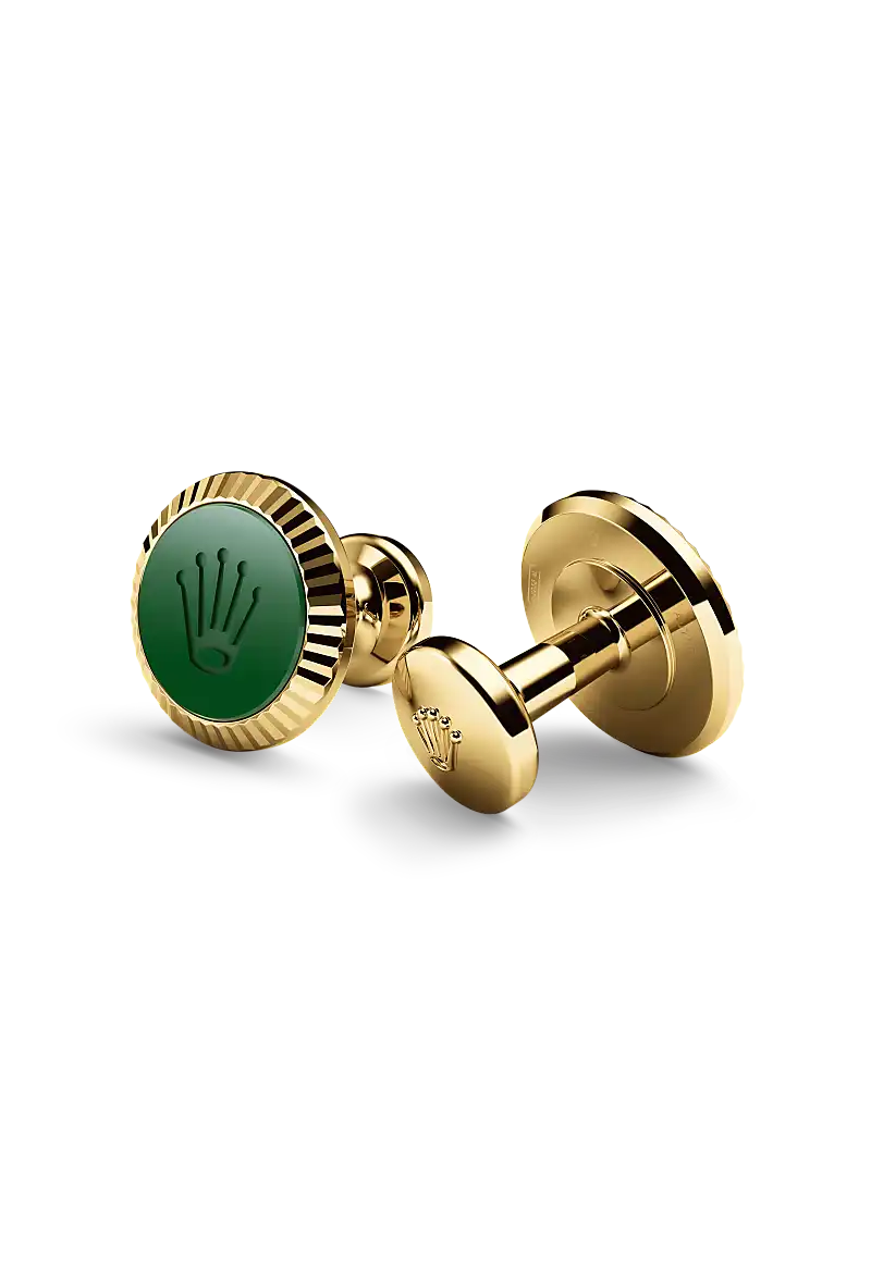 Rolex Cufflinks in Yellow gold and ceramic