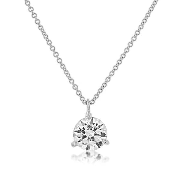 Lab-Created Diamonds by KAY Halo Necklace 1/4 ct tw Sterling Silver 18