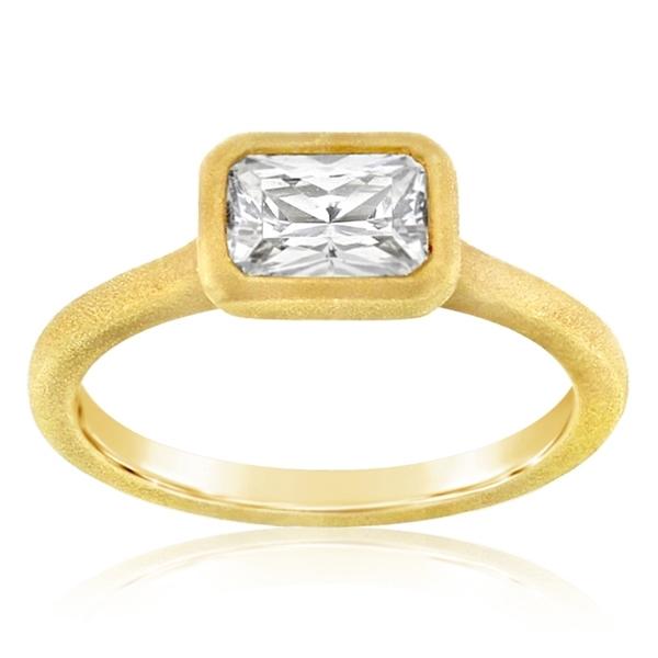 East/West Bezel Set Diamond Engagement Ring Setting