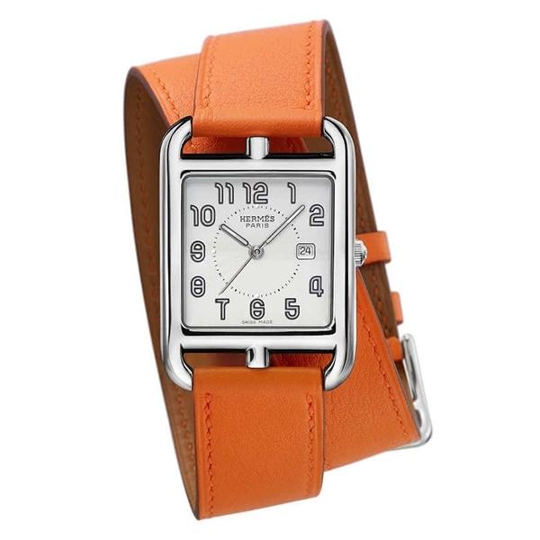 Hermès Women's Cape Cod 29mm Stainless Steel & Leather Double-Wrap Strap Watch - Orange One-Size