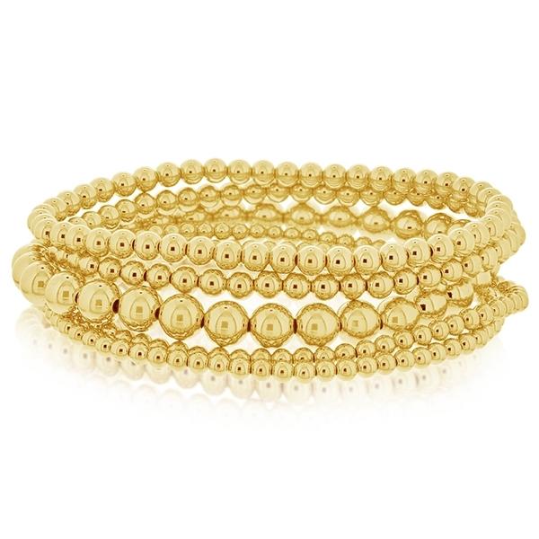 Gold Filled Bead Bracelet Stack