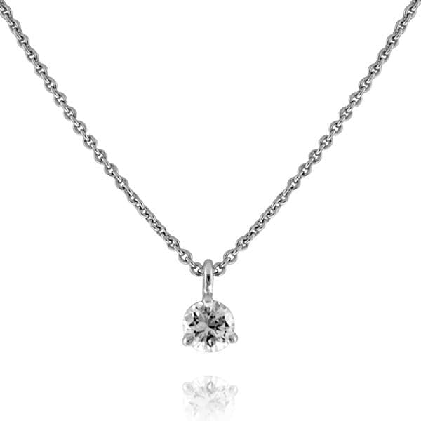 1/3 CT. Certified Diamond Solitaire Pendant in 14K White Gold (J/I3) |  Zales Outlet