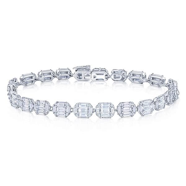 Arrow 0.48 CT Baguette Cut Diamond White Gold Bracelet | Diamond cuts,  White gold bracelet, Diamond white