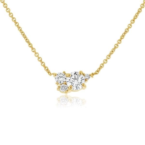 Vlora Diamond Cluster Honeycomb Pendant Necklace VP60289 - Beré Jewelers