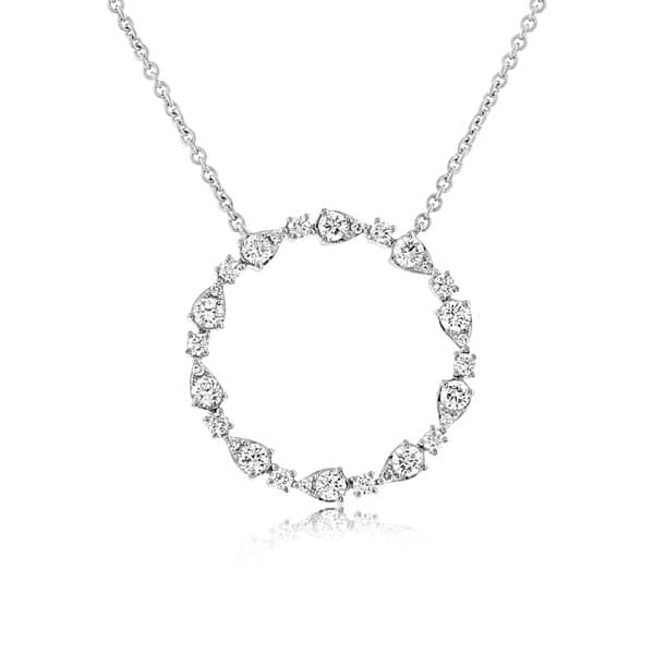 White Ice Sterling Silver Rhodium-plated 18 Inch Open Circle Diamond  Necklace with 2 Inch Extender - Reflections Fine Jewelry