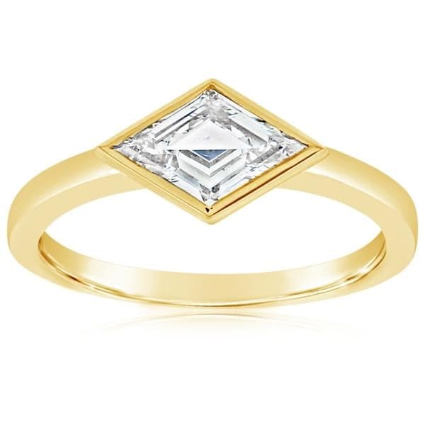 Complete .71 Carat Kite Shape Solitaire Diamond Engagement Ring
