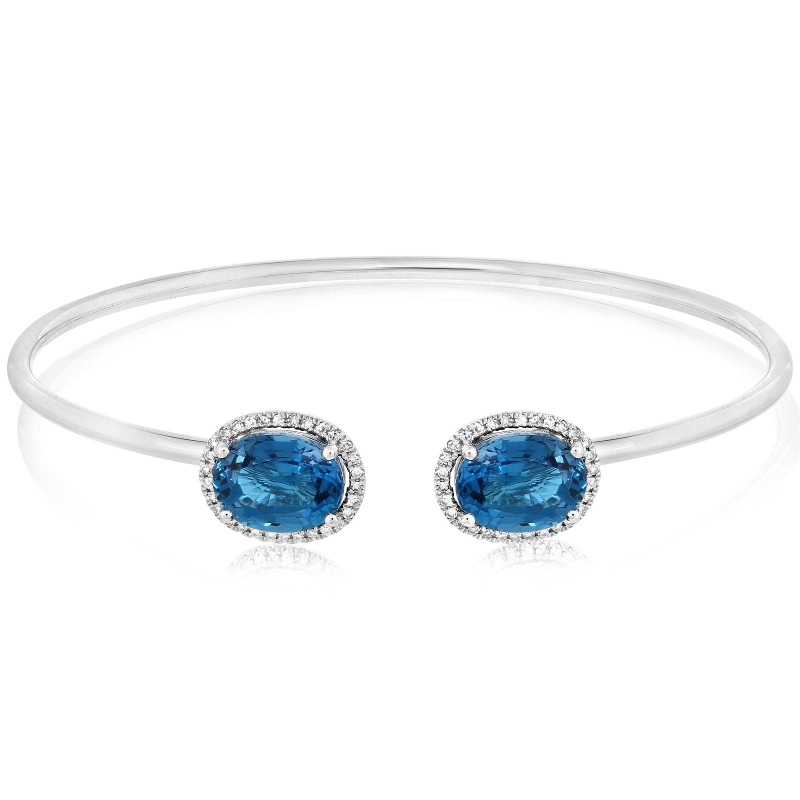 14k White Gold Sapphire and Diamond Link Bangle Bracelet – Dublin Village  Jewelers (OH)