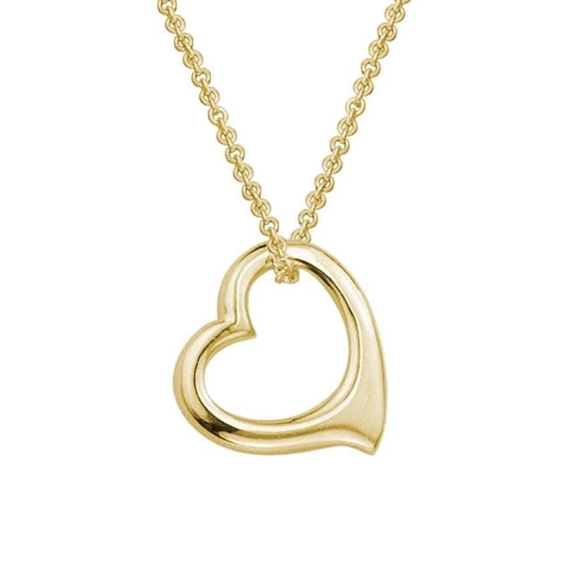 Vintage Tiffany & Co. 0.10 CTW Diamond Elsa Peretti Open Heart Necklace