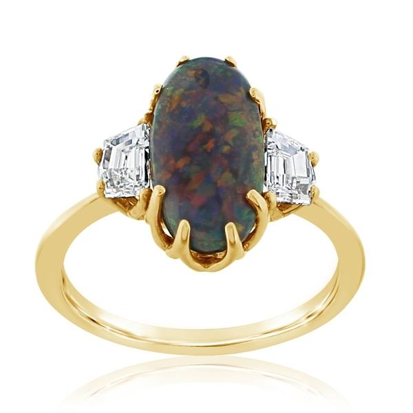 PARLE Australian Black Opal & Diamond Ring photo